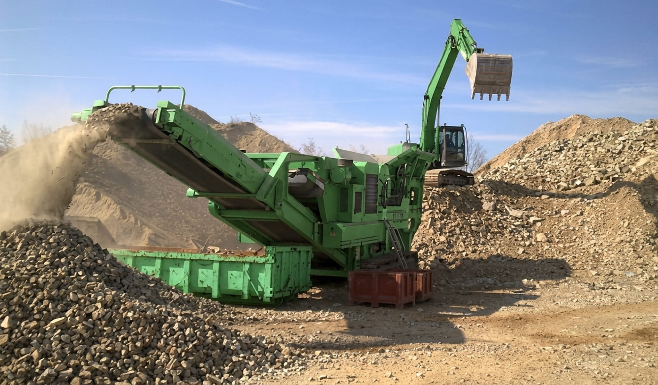Chargement de gravats pour leur évacuation avec tri et recyclage et traçabilité numérique des déchets en Ile de france avec Mon débarras pro.